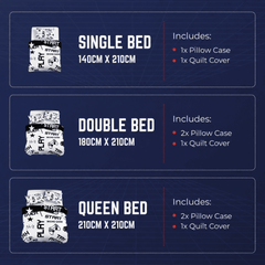 Gaming Quilt Cover Set - Black/White Reversible - Throne Boss Australia