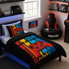 Gaming Quilt Cover Set - Japan Black - Throne Boss Australia