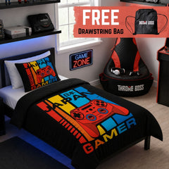 Gaming Quilt Cover Set - Japan Black - Throne Boss Australia