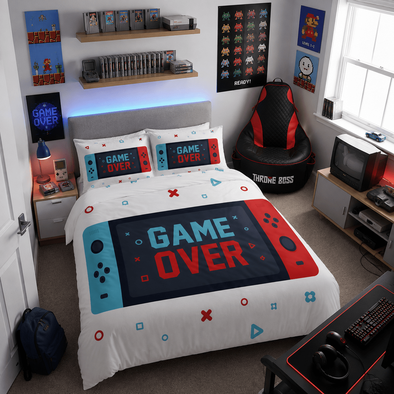 Gaming Quilt Cover Set - Switch Controller - Throne Boss Australia