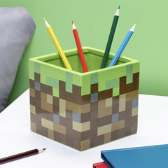 Minecraft Grass Block Pen and Plant Pot (Paladone) - Throne Boss Australia