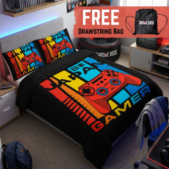 Gaming Quilt Cover Set - Japan Black - Throne Boss Australia