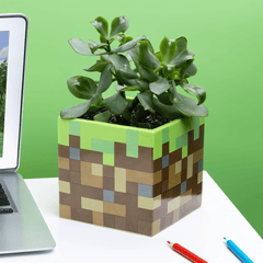 Minecraft Grass Block Pen and Plant Pot (Paladone) - Throne Boss Australia